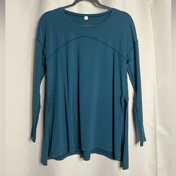 Lululemon Hit Unwind Long Sleeve Shirt in Tomic Teal 4 - Picture 4 of 8